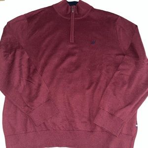 Nautica Mens Quarter-zip Sweater